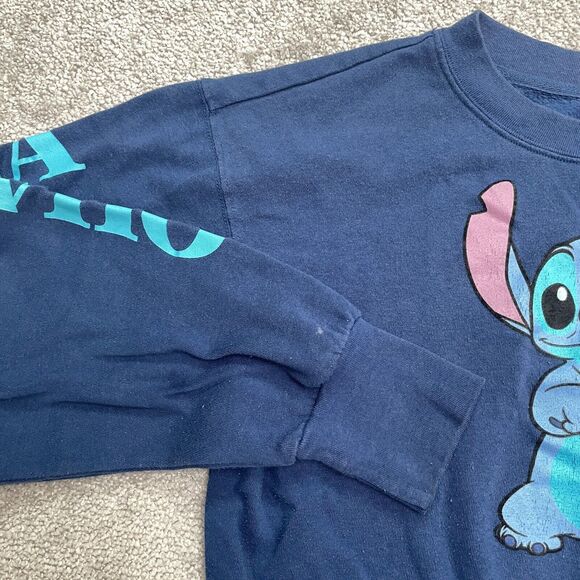 Disney Lilo & Stitch Graphic Pullover Sweatshirt Boys Kids Medium Blue Crew Neck - Picture 12 of 14
